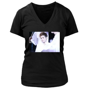 SHINee Women's Deep V-Neck TShirt