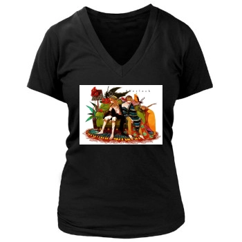 SHINee Women's Deep V-Neck TShirt