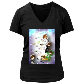 SHINee Women's Deep V-Neck TShirt