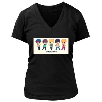 SHINee Women's Deep V-Neck TShirt