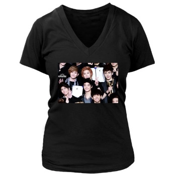 SHINee Women's Deep V-Neck TShirt