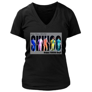 SHINee Women's Deep V-Neck TShirt