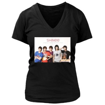 SHINee Women's Deep V-Neck TShirt