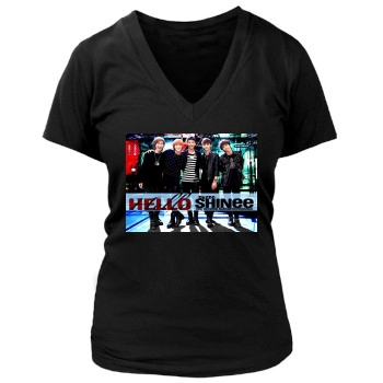 SHINee Women's Deep V-Neck TShirt