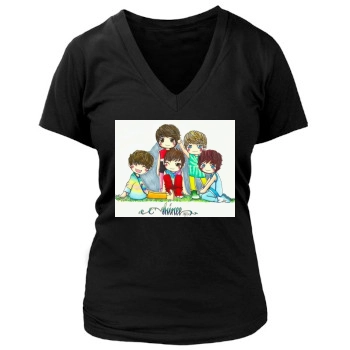 SHINee Women's Deep V-Neck TShirt