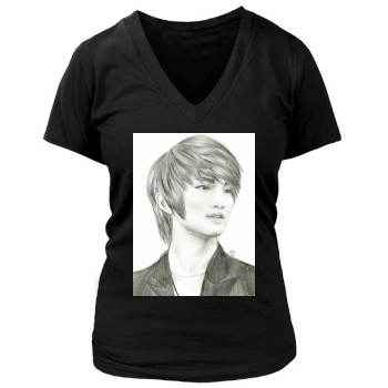 SHINee Women's Deep V-Neck TShirt