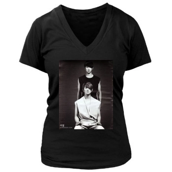 SHINee Women's Deep V-Neck TShirt