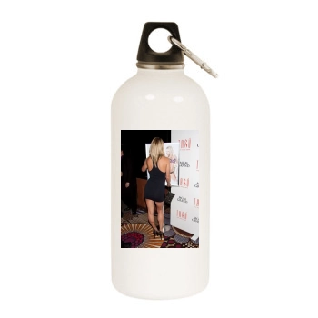 Sara Jean Underwood White Water Bottle With Carabiner