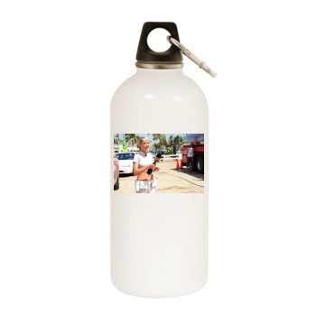 Sara Jean Underwood White Water Bottle With Carabiner