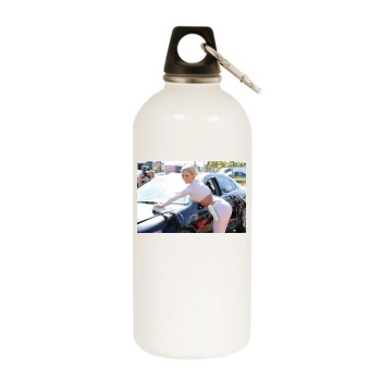 Sara Jean Underwood White Water Bottle With Carabiner