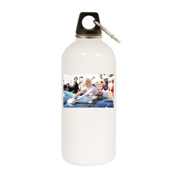 Sara Jean Underwood White Water Bottle With Carabiner