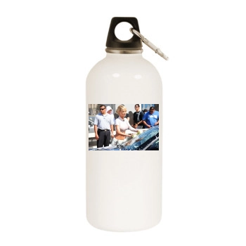 Sara Jean Underwood White Water Bottle With Carabiner