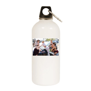 Sara Jean Underwood White Water Bottle With Carabiner