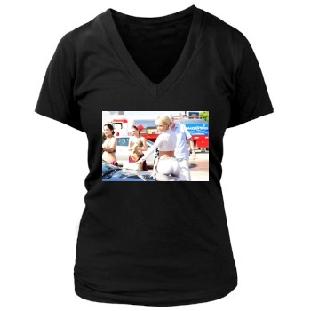 Sara Jean Underwood Women's Deep V-Neck TShirt