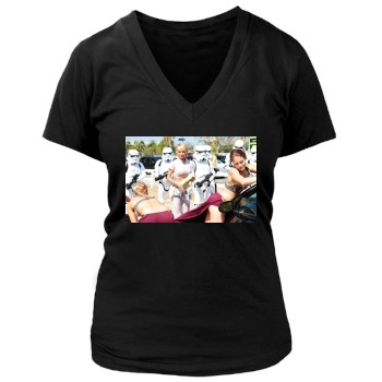 Sara Jean Underwood Women's Deep V-Neck TShirt