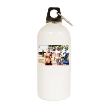 Sara Jean Underwood White Water Bottle With Carabiner