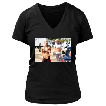 Sara Jean Underwood Women's Deep V-Neck TShirt