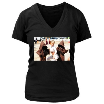 Sara Jean Underwood Women's Deep V-Neck TShirt