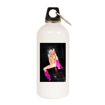 Sara Jean Underwood White Water Bottle With Carabiner