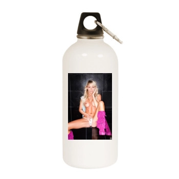 Sara Jean Underwood White Water Bottle With Carabiner