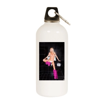 Sara Jean Underwood White Water Bottle With Carabiner