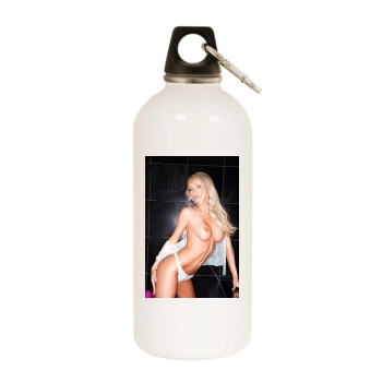 Sara Jean Underwood White Water Bottle With Carabiner