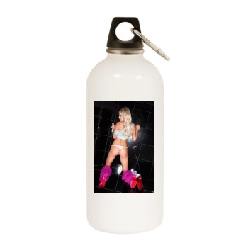 Sara Jean Underwood White Water Bottle With Carabiner