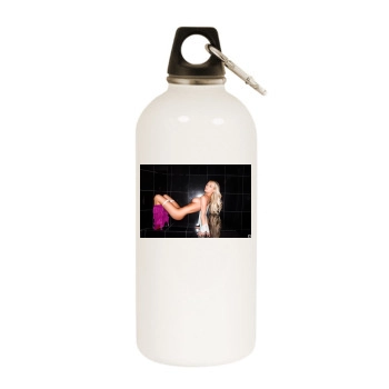 Sara Jean Underwood White Water Bottle With Carabiner