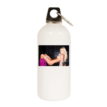 Sara Jean Underwood White Water Bottle With Carabiner