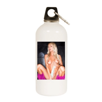 Sara Jean Underwood White Water Bottle With Carabiner