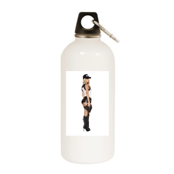 Sara Jean Underwood White Water Bottle With Carabiner