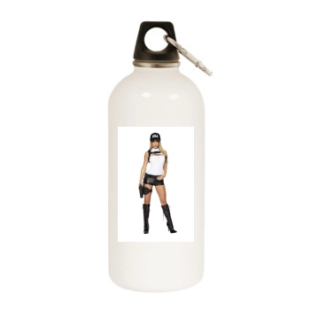 Sara Jean Underwood White Water Bottle With Carabiner