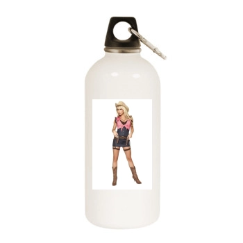 Sara Jean Underwood White Water Bottle With Carabiner