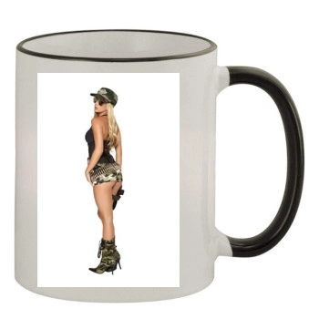 Sara Jean Underwood 11oz Colored Rim & Handle Mug