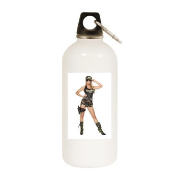 Sara Jean Underwood White Water Bottle With Carabiner