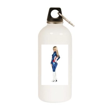 Sara Jean Underwood White Water Bottle With Carabiner