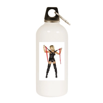 Sara Jean Underwood White Water Bottle With Carabiner