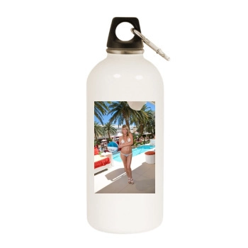 Sara Jean Underwood White Water Bottle With Carabiner