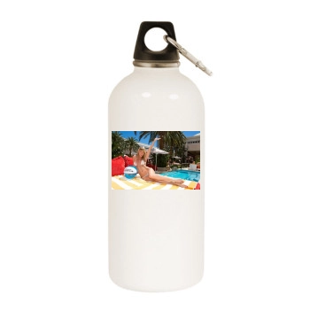 Sara Jean Underwood White Water Bottle With Carabiner