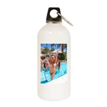 Sara Jean Underwood White Water Bottle With Carabiner