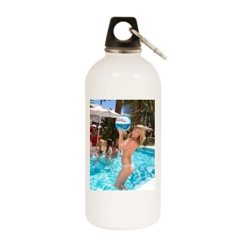 Sara Jean Underwood White Water Bottle With Carabiner