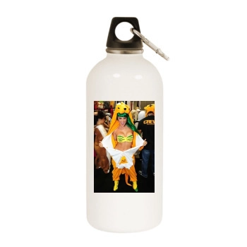 Sara Jean Underwood White Water Bottle With Carabiner