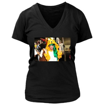 Sara Jean Underwood Women's Deep V-Neck TShirt