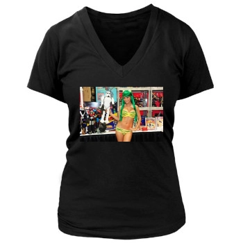 Sara Jean Underwood Women's Deep V-Neck TShirt