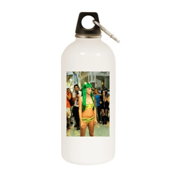 Sara Jean Underwood White Water Bottle With Carabiner