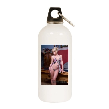 Sara Jean Underwood White Water Bottle With Carabiner