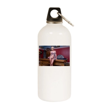 Sara Jean Underwood White Water Bottle With Carabiner