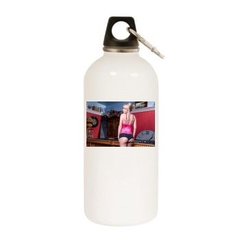 Sara Jean Underwood White Water Bottle With Carabiner