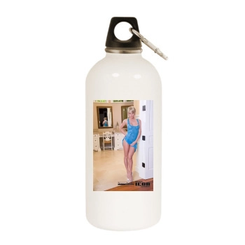 Sara Jean Underwood White Water Bottle With Carabiner