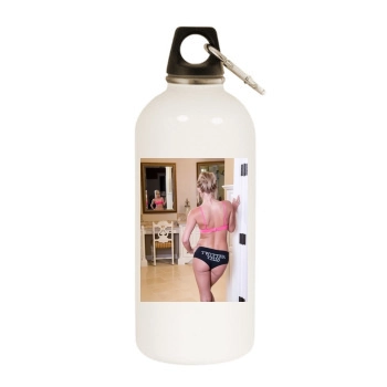 Sara Jean Underwood White Water Bottle With Carabiner